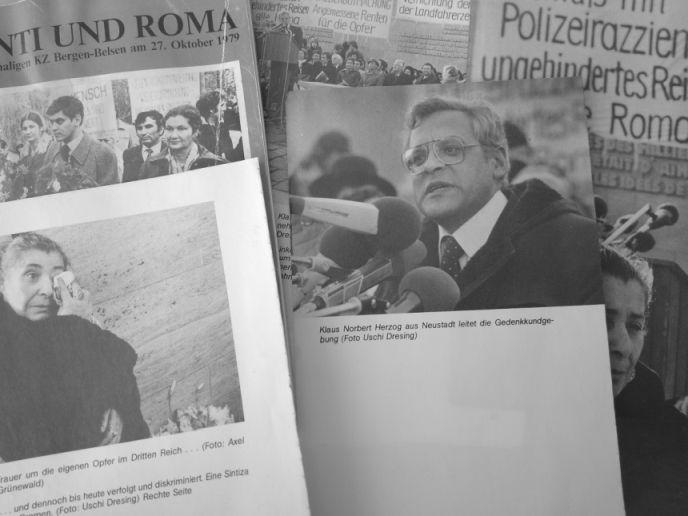 Bilder der Gedenkveranstaltung im KZ Bergen-Belsen am 27. Oktober 1979