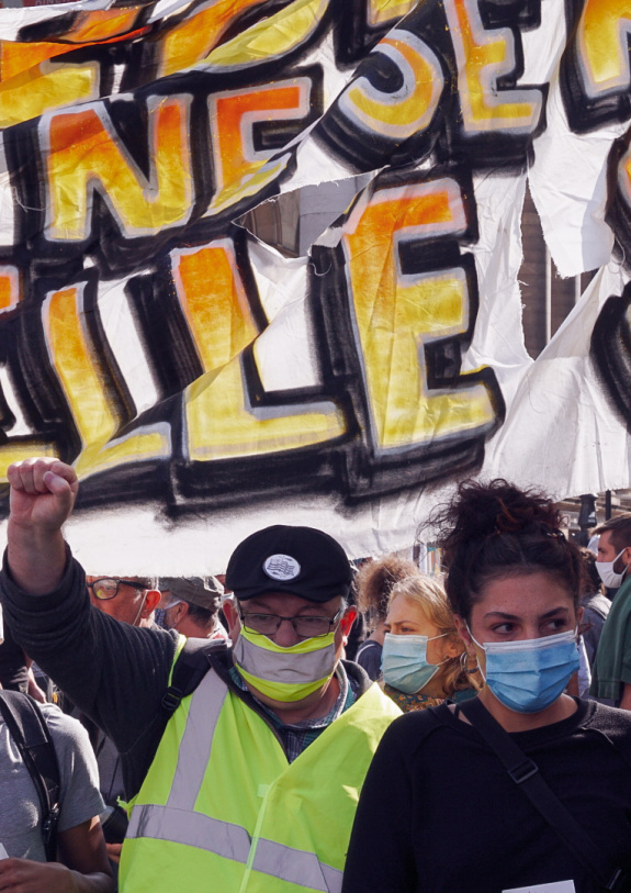 Demonstration am "Place de la bourse"