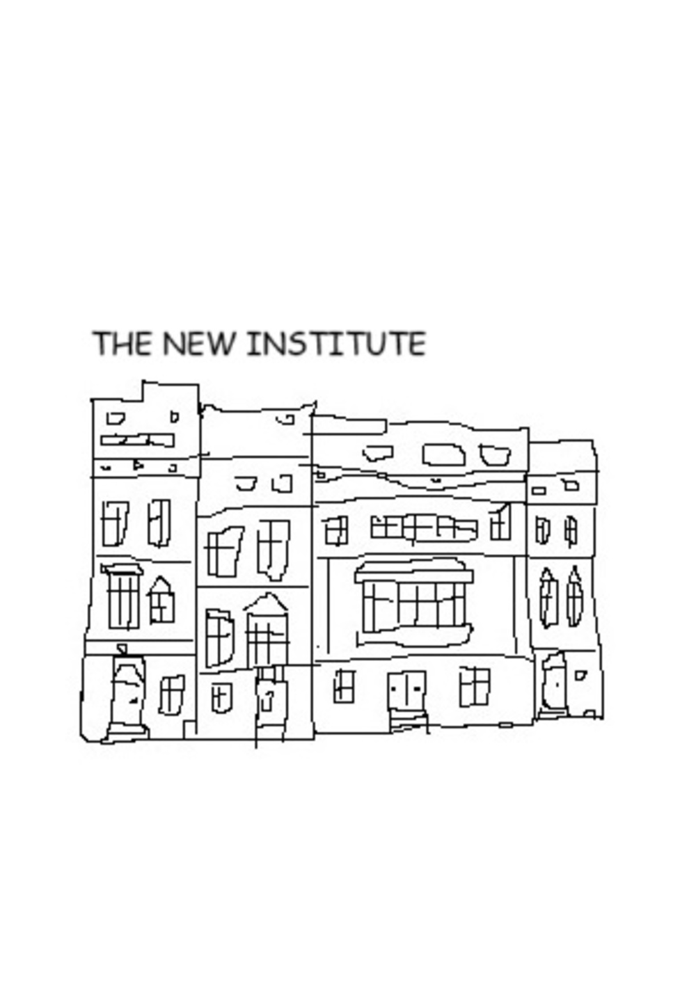 Zeichnung einiger der Villen, in denen das New Institute in Hamburg beheimatet ist.